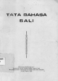 Tata Bahasa bali