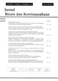 Jurnal Bisnis dan Kewirausahaan Vol.11 No.3