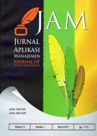 JAM (Jurnal Aplikasi Manajemen- Journal Of Applied Management) Terakreditasi No.36a/E/KPT/2016 Vol.15 No.1