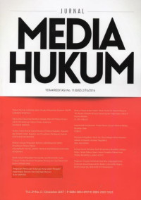 Jurnal Media Hukum Terakreditasi No.1130/E5.2/TU/2016 Vol.24 No.2