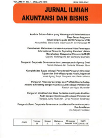 Jurnal Ilmiah Akuntansi dan Bisnis Vol.11 No.1 Januari 2016