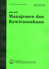 Jurnal Manajemen dan Kewirausahaan Terakreditasi No.36a/E/KPT/2016 Vol.19 No.2