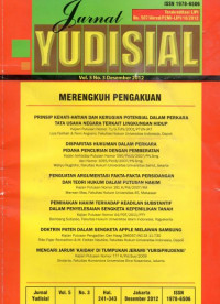 Jurnal Yudisial Terakreditasi LIPI No. 507/Akred/P2MI-LIPI/10/2012 Vol.5 No.3