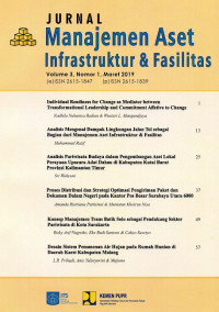 Jurnal Manajemen Aset Infrastruktur & Fasilitas Vol.3 No.1