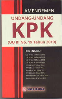 Amandemen Undang-Undang KPK (UU RI No. 19 Tahun 2019)