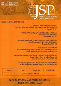 JSP: Jurnal Ilmu Sosial Dan Ilmu Politik Accredited By DIKTI 30/E/KPT/2019 Vol.24 No.2