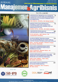 Jurna Manjemen & Agribisnis Vol.12 No.2