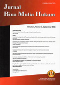 Jurnal Bina Mulia Hukum Vol.1 No.1