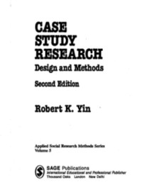 CASE STUDY RESEARCH: Design and Methods